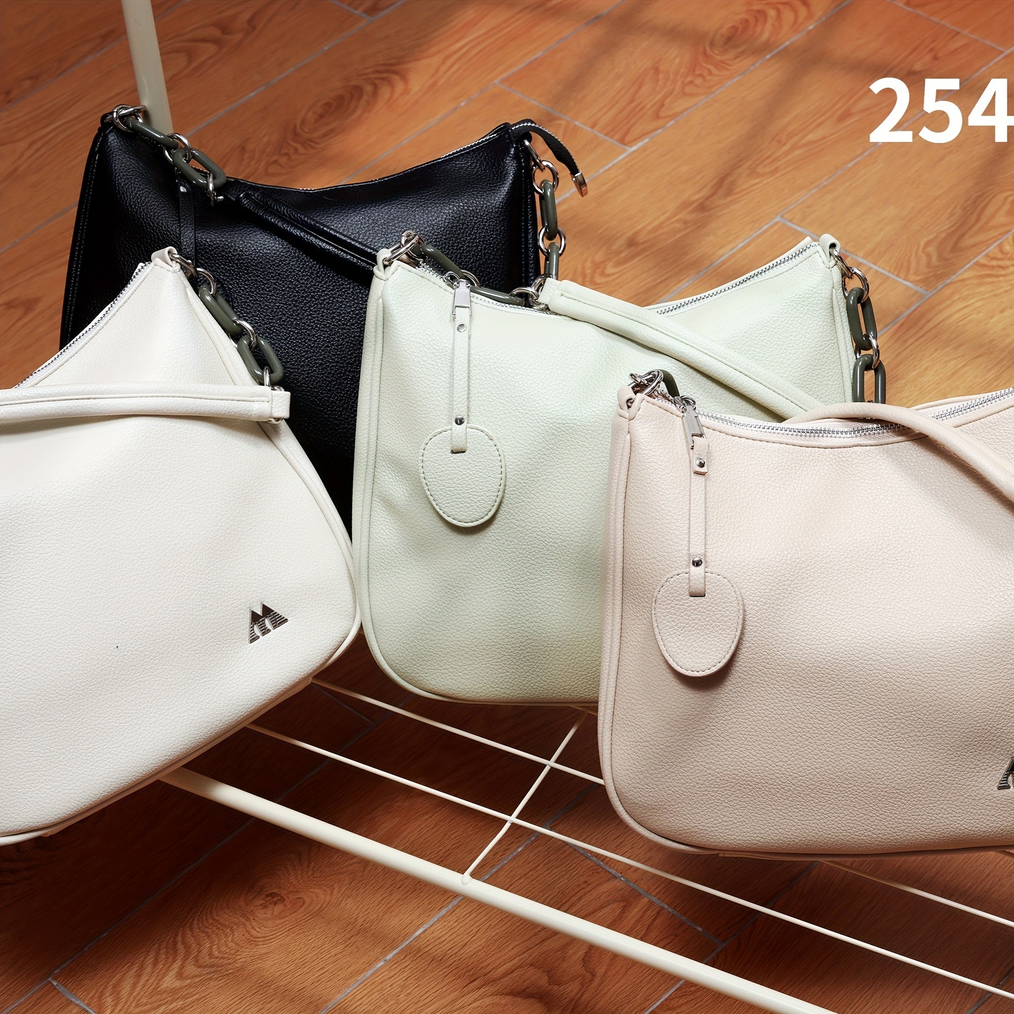 BT New Large Capacity Solid Color Lychee Pattern Women'S Wallet, Single Shoulder Bag, Handbag