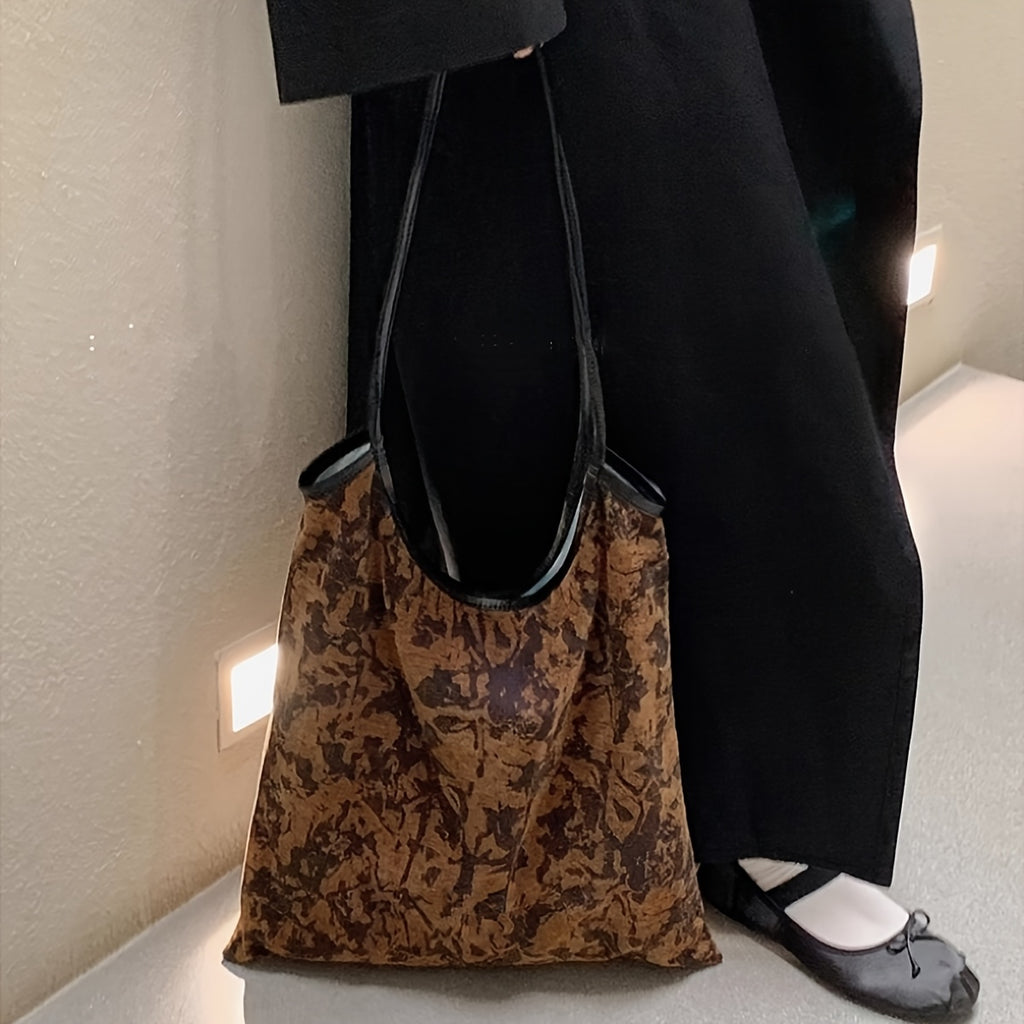 Original Handmade Oil Painting Bag Soft Canvas Artistic Travel Portable Tote Bag