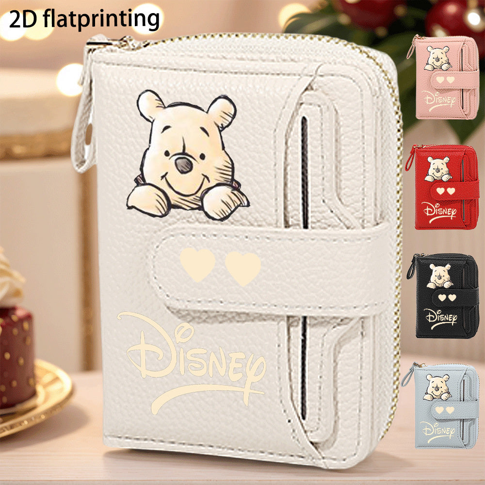 1pc Disney Winnie the Pooh Women'S Wallet - Official Pooh Bear Design with Zipper Closure