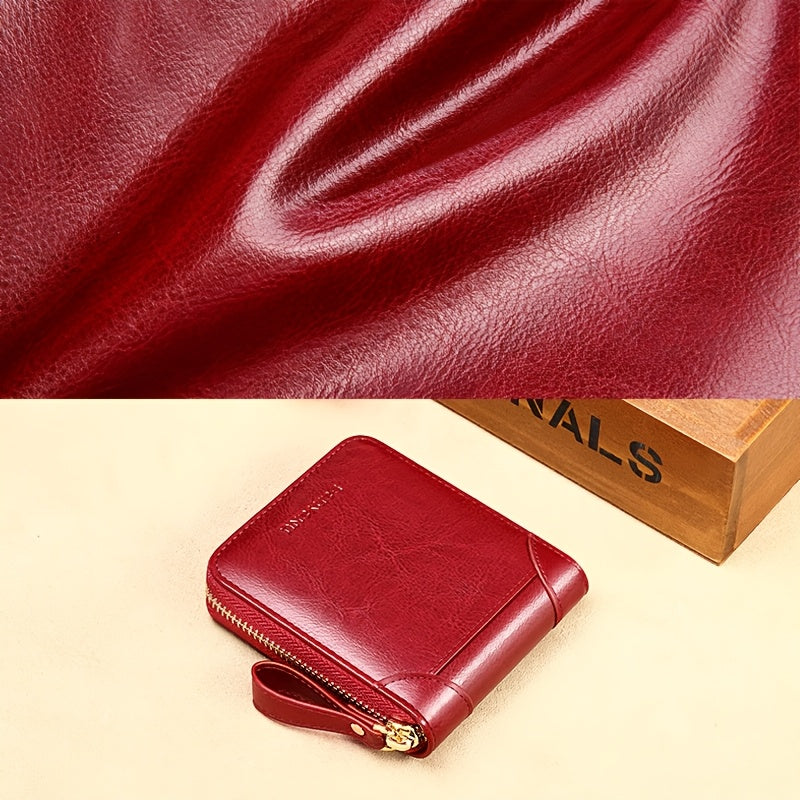 2-Layer RFID Wallet BANYANU Women's Vintage RFID Blocking 2-Layer Wallet | Multi-Card Holder with Zipper