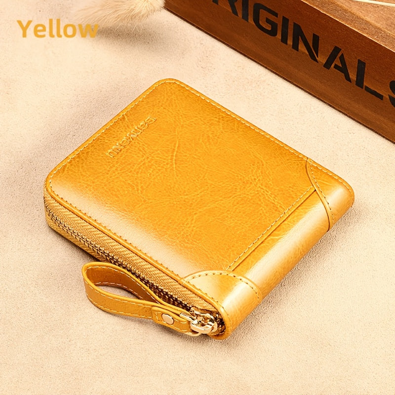 2-Layer RFID Wallet BANYANU Women's Vintage RFID Blocking 2-Layer Wallet | Multi-Card Holder with Zipper