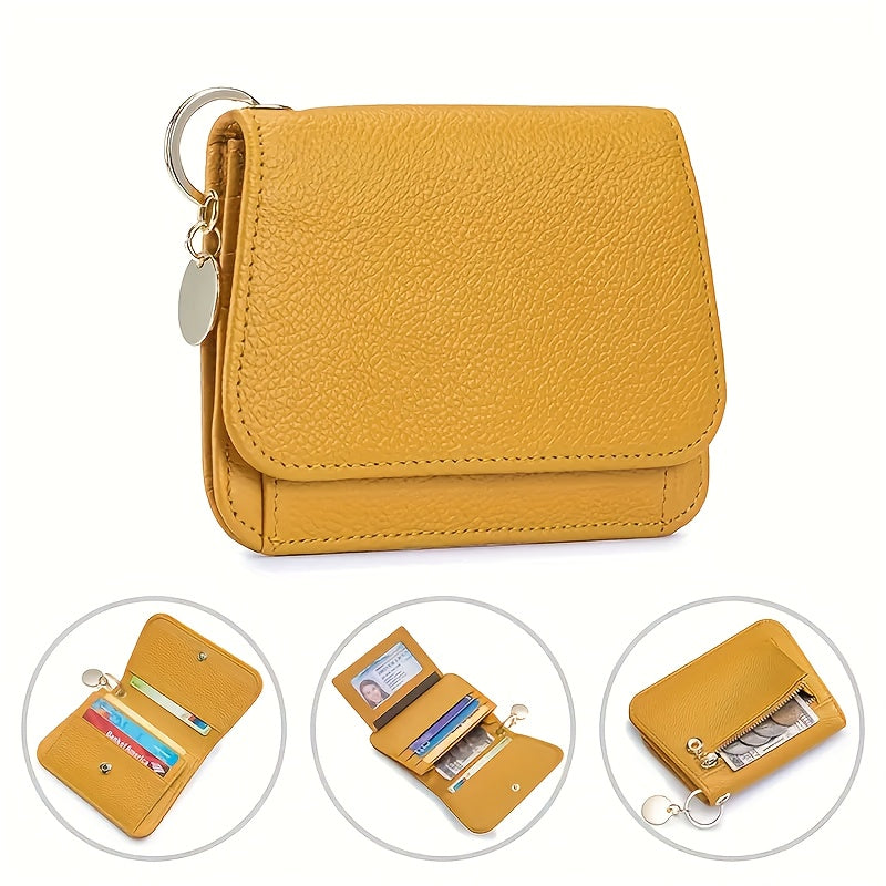 OBCREATOR Women'S Genuine Leather RFID Blocking Wallet - Slim Zipper Coin Purse with Multiple Card Slots