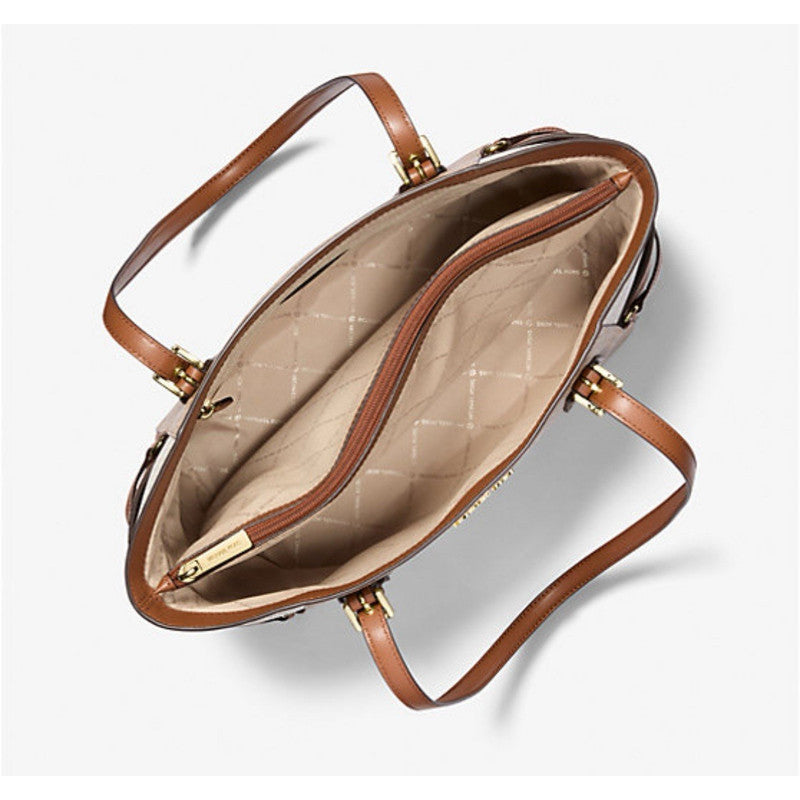 Michael Kors Voyager Large Color-Block Signature Logo Tote - Driftwood