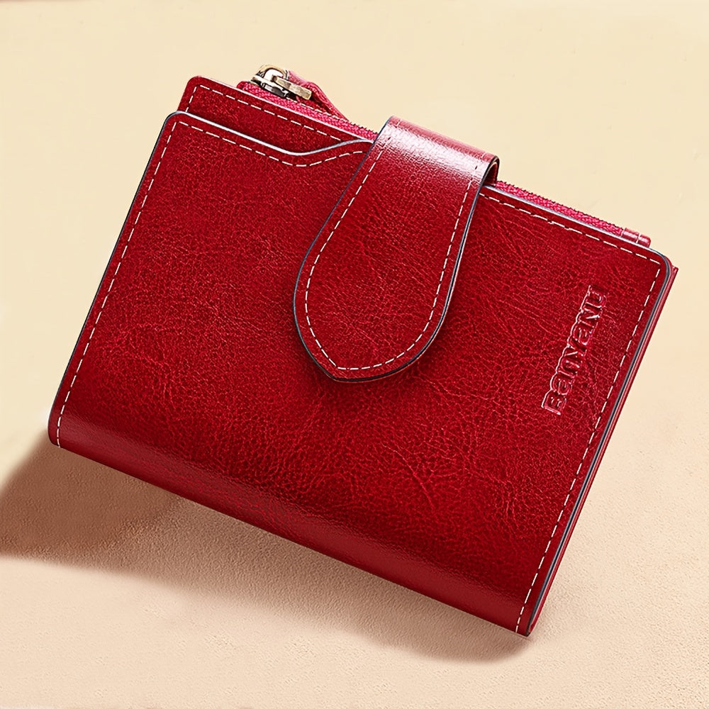 1pc Women's Mini Short Wallet, Short Style Multi-functional Coin Purse, Classic Design Credit Card Holder