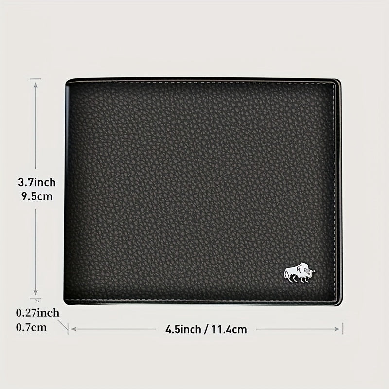 BISON DENIM Men'S Genuine Leather Wallet - Luxury RFID Blocking Bifold with Zipper Coin Purse & Business Card Holder