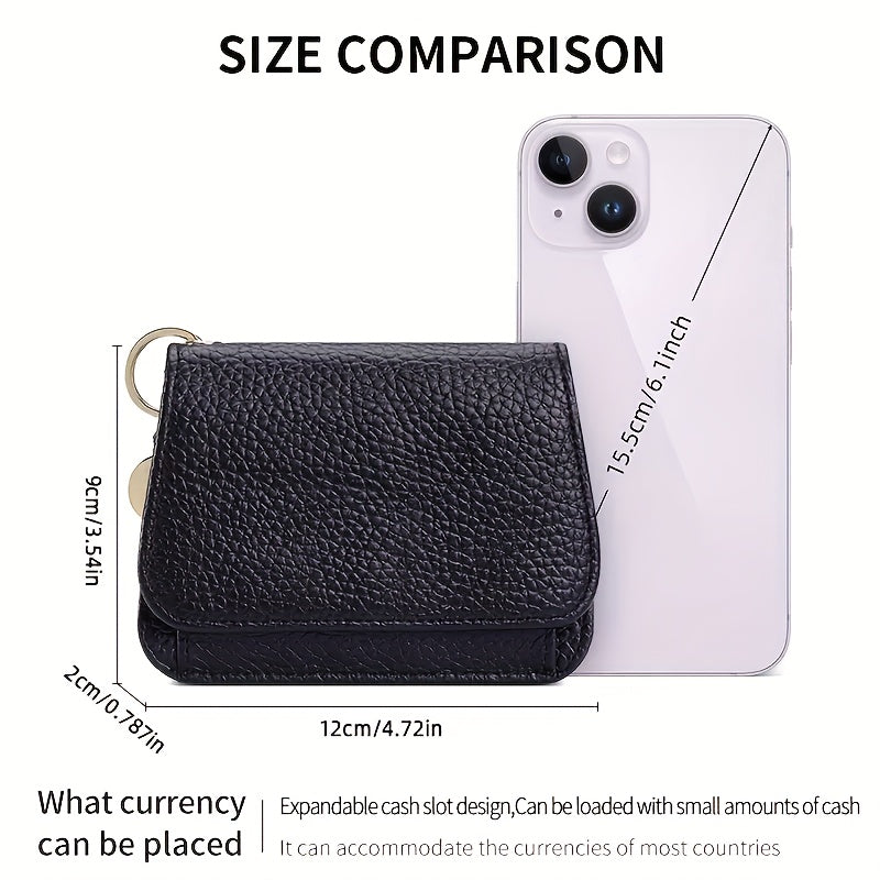 OBCREATOR Women'S Genuine Leather RFID Blocking Wallet - Slim Zipper Coin Purse with Multiple Card Slots