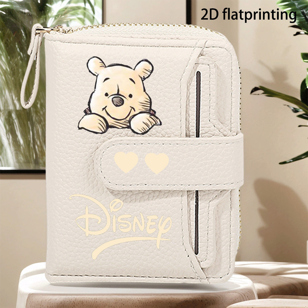 1pc Disney Winnie the Pooh Women'S Wallet - Official Pooh Bear Design with Zipper Closure