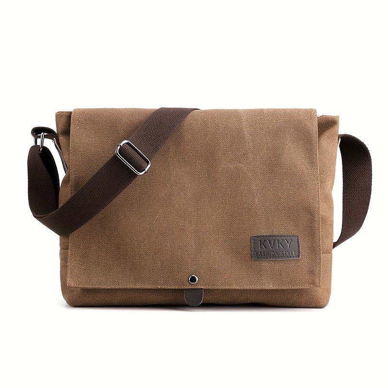 Stylish Messenger Bag Stylish Brown & Gray Men's Minimalist Canvas Messenger Bag