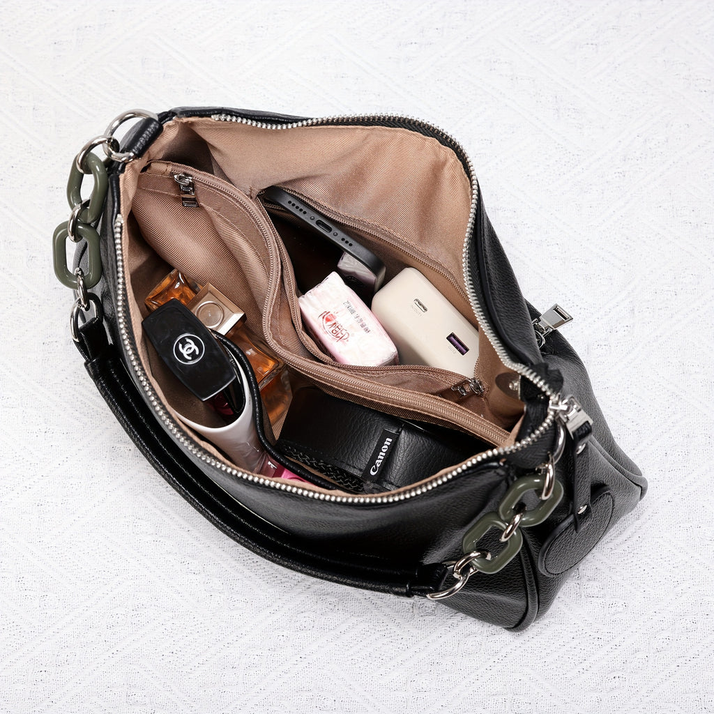 BT New Large Capacity Solid Color Lychee Pattern Women'S Wallet, Single Shoulder Bag, Handbag