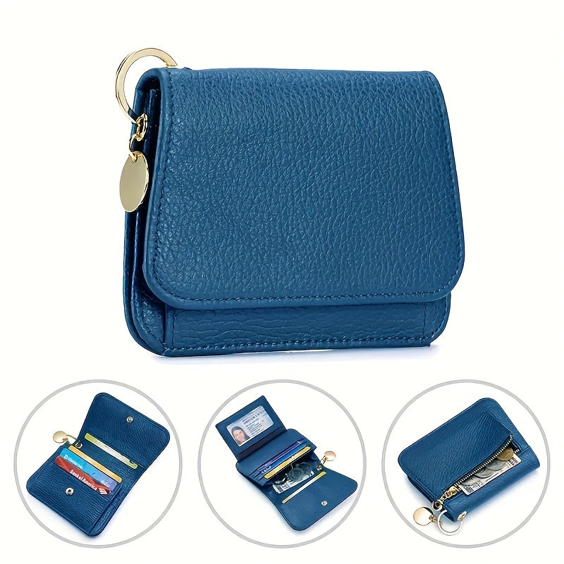 OBCREATOR Women'S Genuine Leather RFID Blocking Wallet - Slim Zipper Coin Purse with Multiple Card Slots