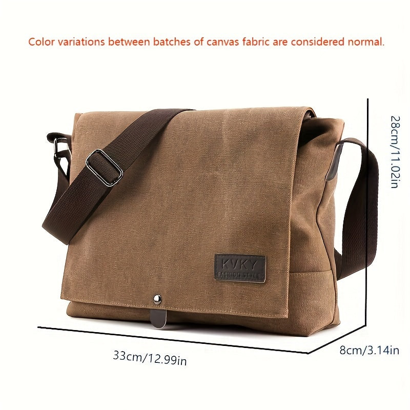 Stylish Messenger Bag Stylish Brown & Gray Men's Minimalist Canvas Messenger Bag