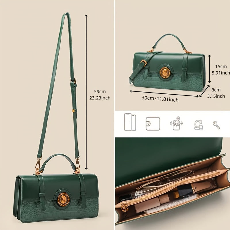 Louis Beney Brand 2024 Lightweight Luxury Vintage Crocodile Pattern Spacious Women'S Tote And Shoulder Bag