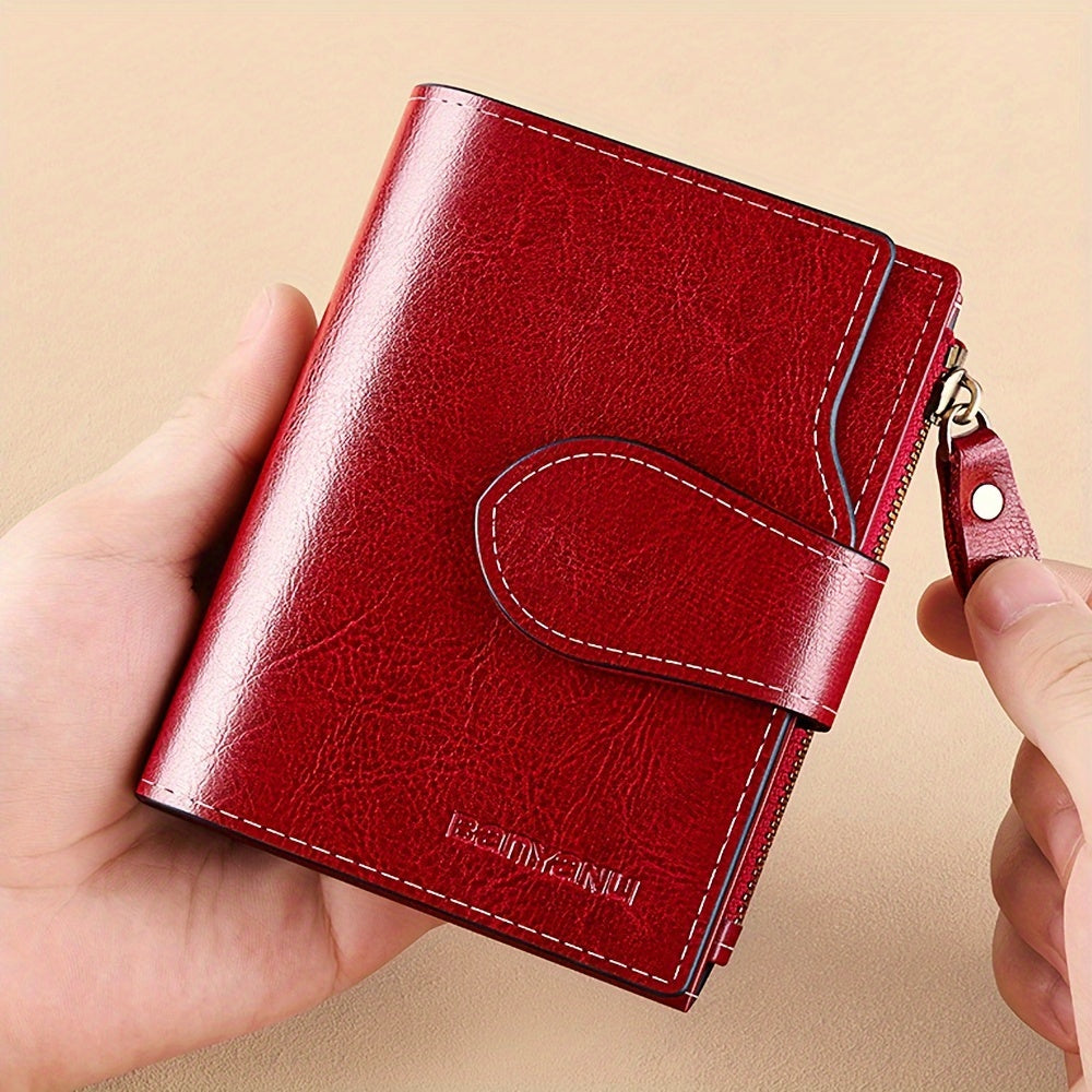 1pc Women's Mini Short Wallet, Short Style Multi-functional Coin Purse, Classic Design Credit Card Holder