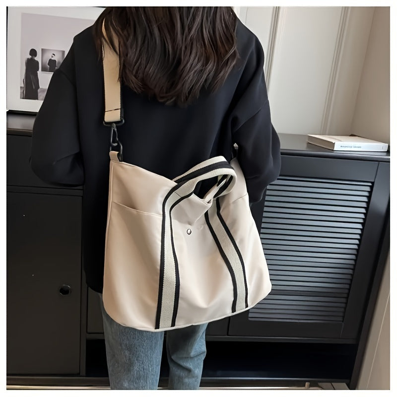 Tote Bag Simple Canvas Simple Canvas Tote Bag, Large Capacity Crossbody Bag