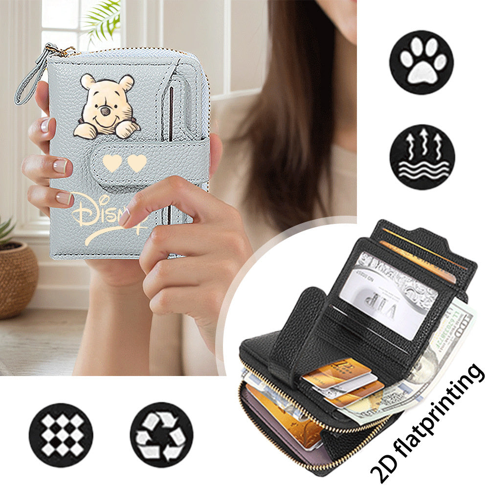 1pc Disney Winnie the Pooh Women'S Wallet - Official Pooh Bear Design with Zipper Closure