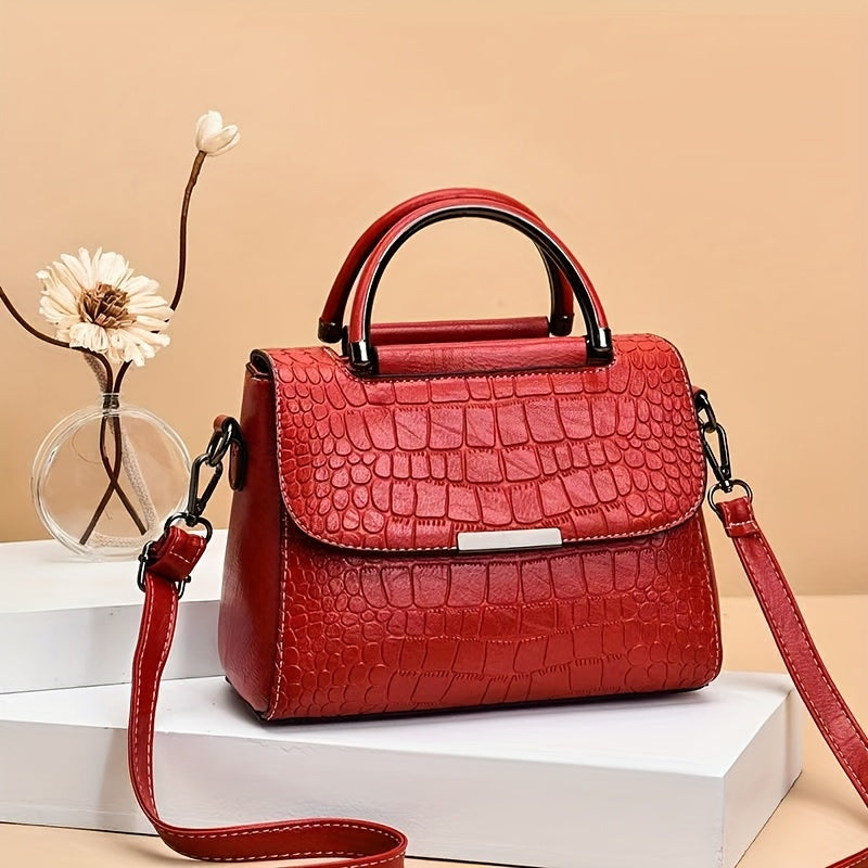 Retro Elegant Handbag Classic Retro Elegant Women's Handbag, Large Capacity, Embossed, Multi-Layer