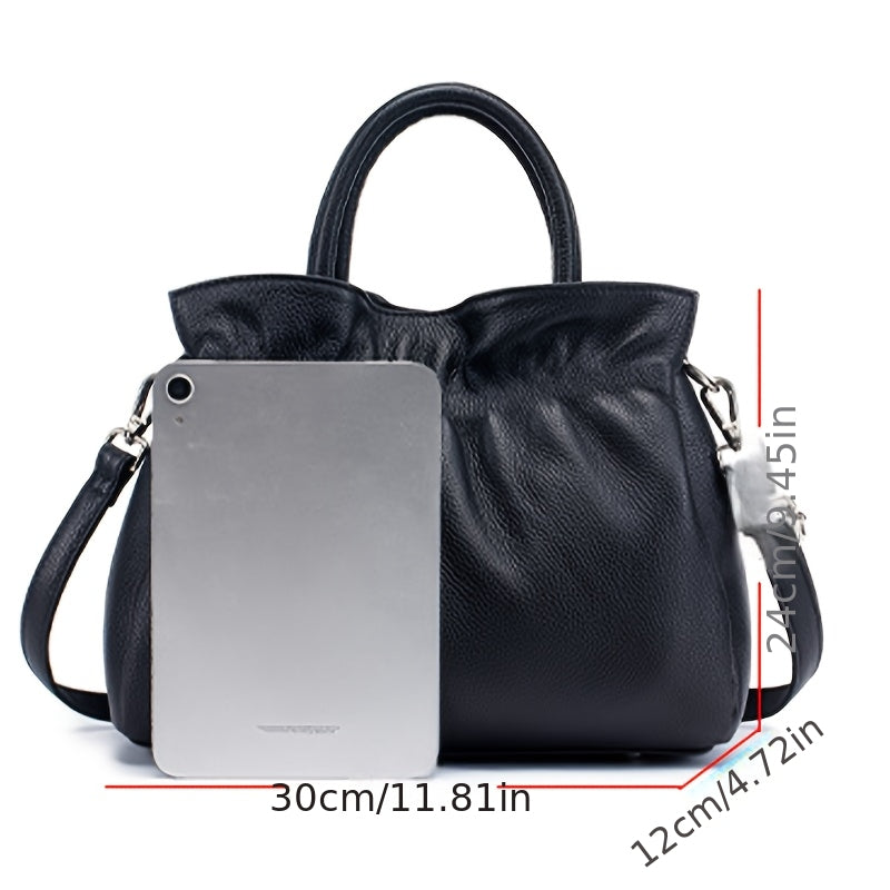 Women's Genuine Leather Handbag & Crossbody Bag - Elegant Large Capacity Tote with Adjustable Strap