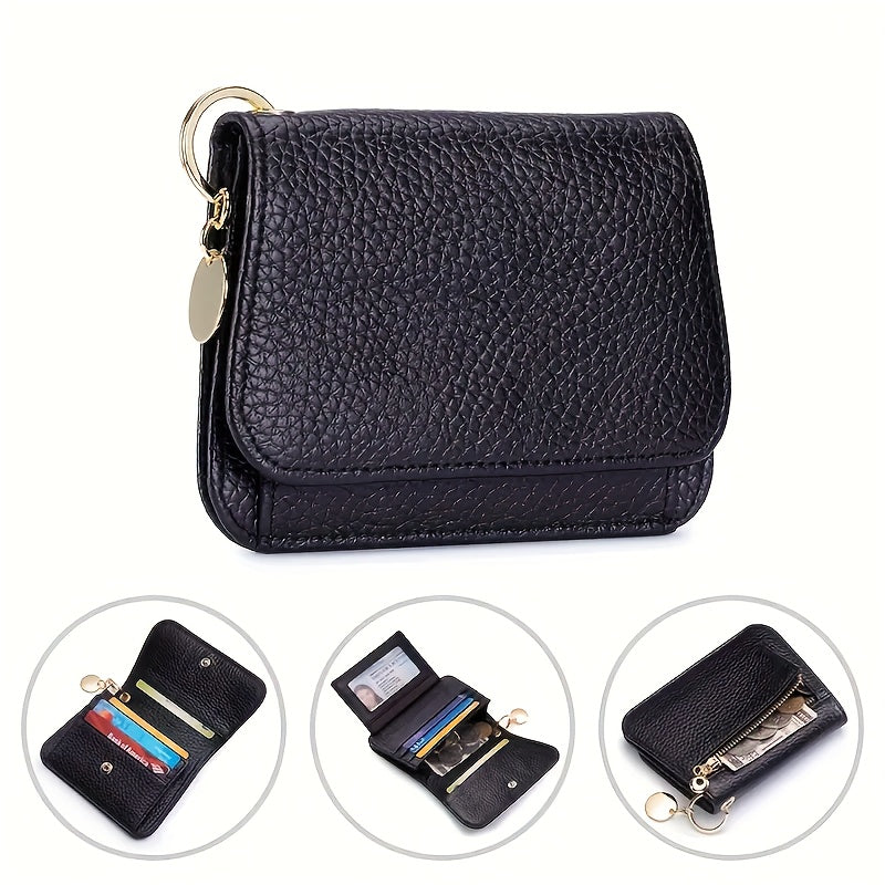 OBCREATOR Women'S Genuine Leather RFID Blocking Wallet - Slim Zipper Coin Purse with Multiple Card Slots