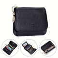 OBCREATOR Women'S Genuine Leather RFID Blocking Wallet - Slim Zipper Coin Purse with Multiple Card Slots
