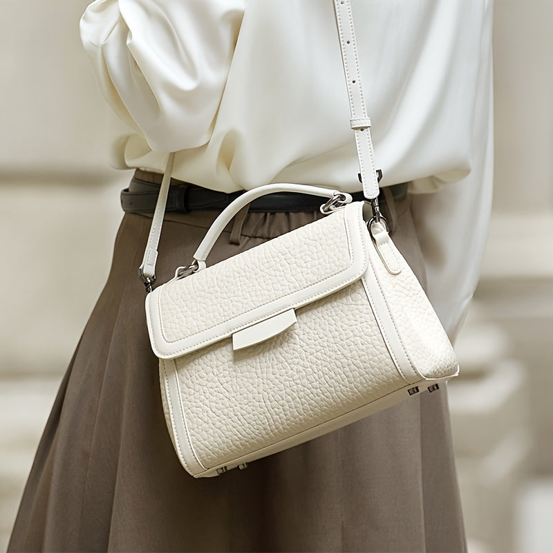 ZOOLER 2025 Genuine Genuine Leather Wo 's Convertible Handbag - Adjustable Shoulder Strap, Magnetic Closure