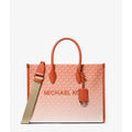 Michael Kors Outlet Mirella Medium Ombré Logo Tote Bag - Red Clay