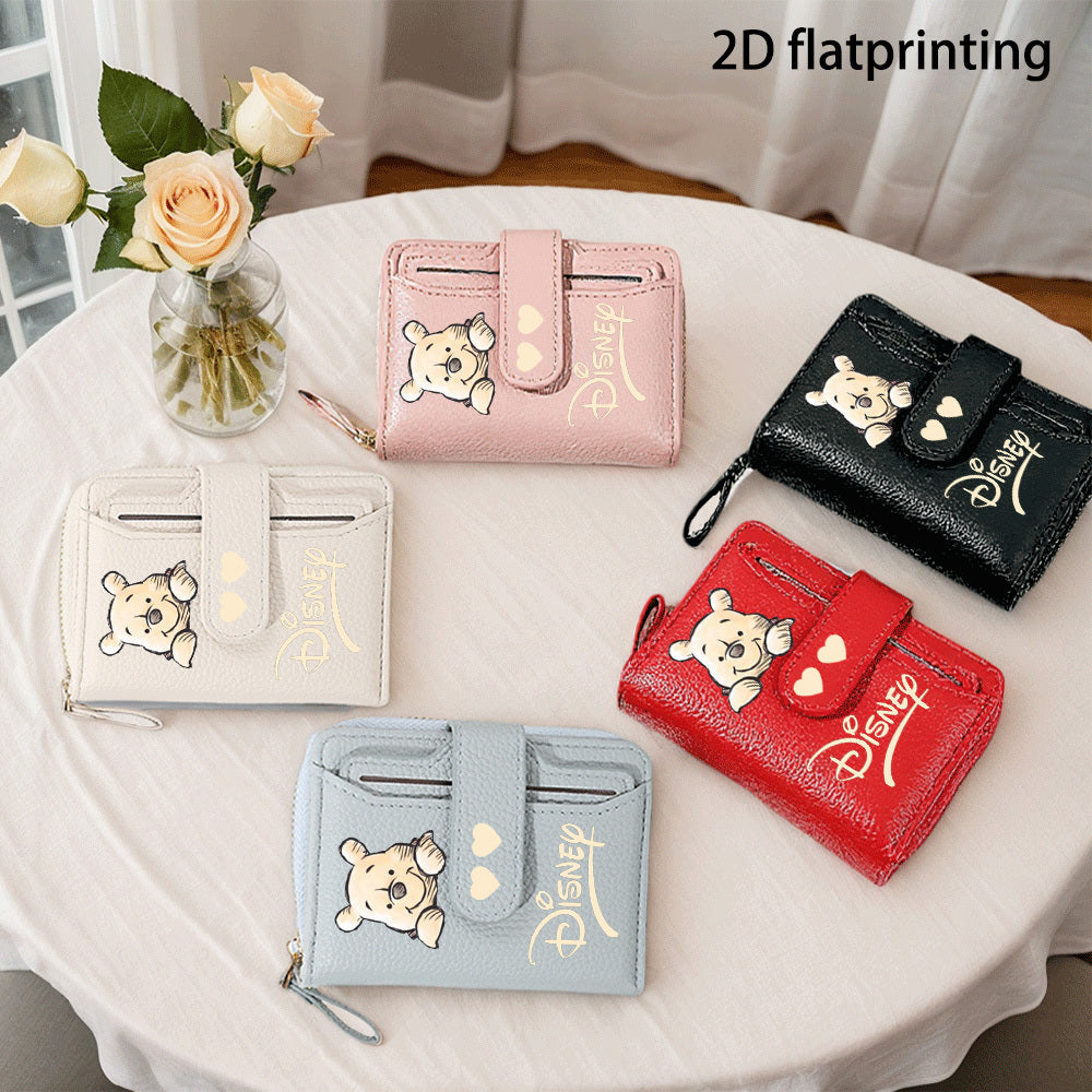 1pc Disney Winnie the Pooh Women'S Wallet - Official Pooh Bear Design with Zipper Closure
